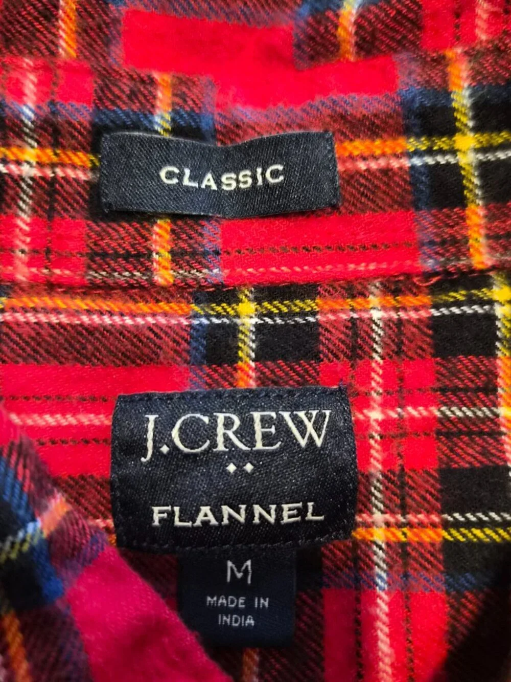 J Crew Shirt Mens Size Medium Red Plaid Flannel Long Sleeve Button Up G511